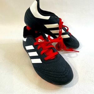 Adidas soccer cleats  black white and red boys 13